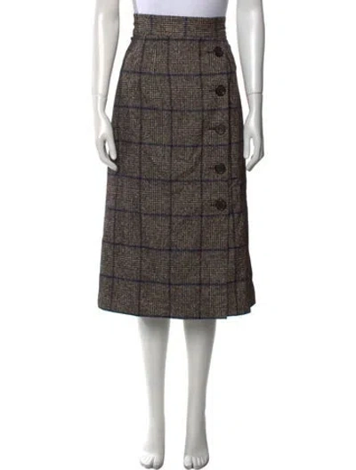 Pre-owned Dolce & Gabbana Alpaca Midi Length Skirt W/ Tags In Neutral