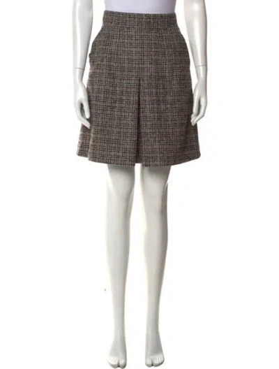 Pre-owned Dolce & Gabbana Alpaca Mini Skirt In Brown