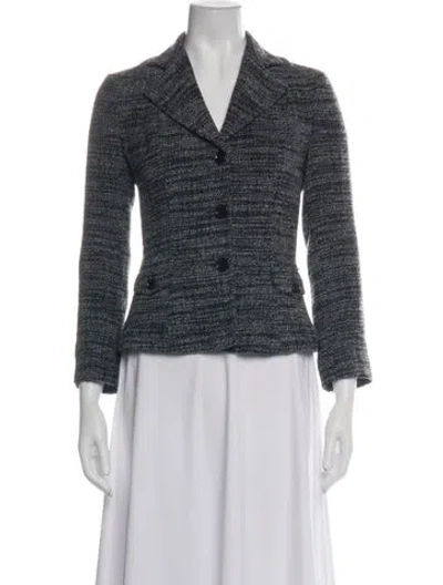 Pre-owned Dolce & Gabbana Alpaca Tweed Pattern Blazer In Multicolor