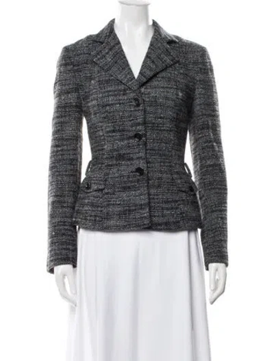 Pre-owned Dolce & Gabbana Alpaca Tweed Pattern Blazer In Multicolor