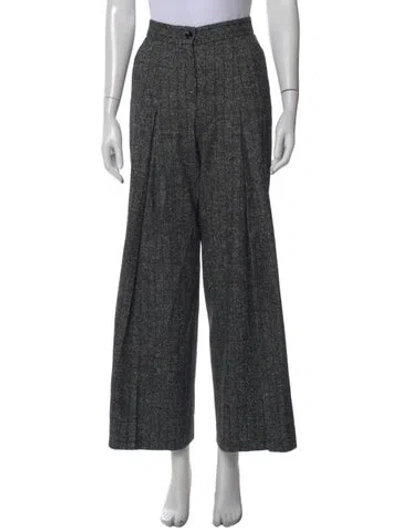 Pre-owned Dolce & Gabbana Alpaca Wide Leg Pants In Black