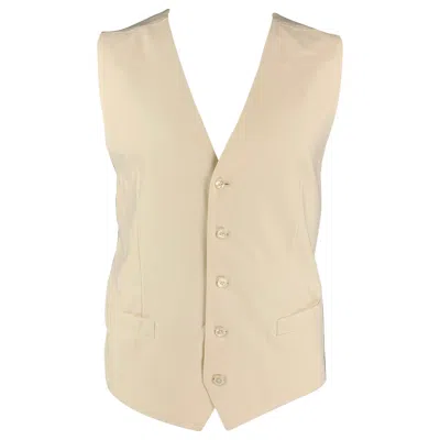 Pre-owned Dolce & Gabbana Alta Sartoria Size 48 Off White Wool Buttoned Vest