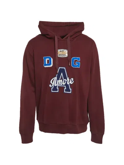 Pre-owned Dolce & Gabbana Amore Graphic-print Hoodie In Red