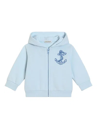 Dolce & Gabbana Babies' Anchor Hoodie In Blue