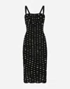 Dolce & Gabbana Polka Dot Print Draped Tulle Midi Dress In プリ