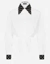 Dolce & Gabbana Polka Dot Print Cropped Shirt In ホワイト