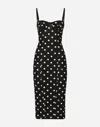 Dolce & Gabbana Marquisette Polka-dot Midi Dress With Corsetry Construction In プリ