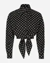 Dolce & Gabbana Printed Polka-dot Cotton-blend Poplin Shirt In プリ