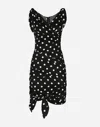Dolce & Gabbana Polka-dot Draped Mini Dress In プリ
