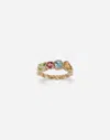 Dolce & Gabbana 18 Kt Yellow Gold Ring With Multicolor Fine Gemstones In Yellow Gold