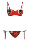 Dolce & Gabbana Anemone Balconette Bikini Set In Red