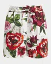 Dolce & Gabbana Multicolor Flower-print Poplin Shorts