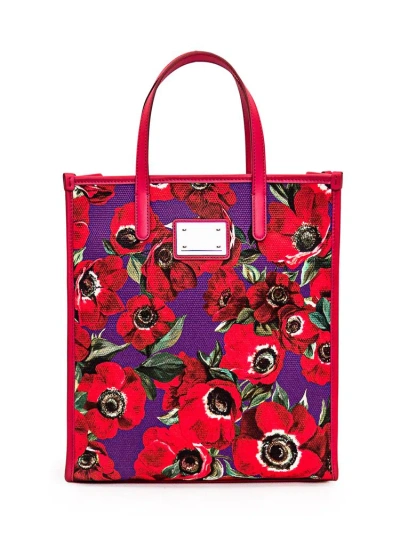 Dolce & Gabbana Anemone Print Large Tote Bag In Multi