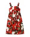 Dolce & Gabbana Anemone-print Midi Dress In Red