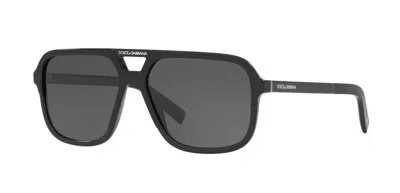 Pre-owned Dolce & Gabbana Angel Dg 4354 Shiny Black/grey (501/87) Sunglasses In Gray
