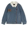Dolce & Gabbana Animal-embroidery Sherpa Jacket In Blue