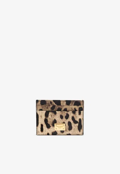 Dolce & Gabbana Animal Motif Card Holder In Brown