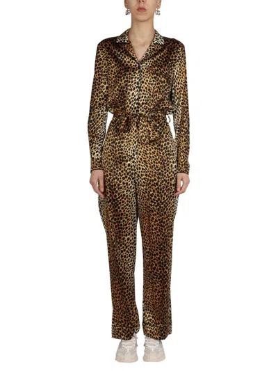 DOLCE & GABBANA ANIMAL PATTERN SATIN JUMPSUIT