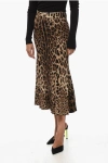 Dolce & Gabbana Leopard Print Midi Flared Skirt