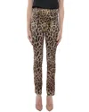 Dolce & Gabbana Animal Patterned Skinny Fit Pants In Brown
