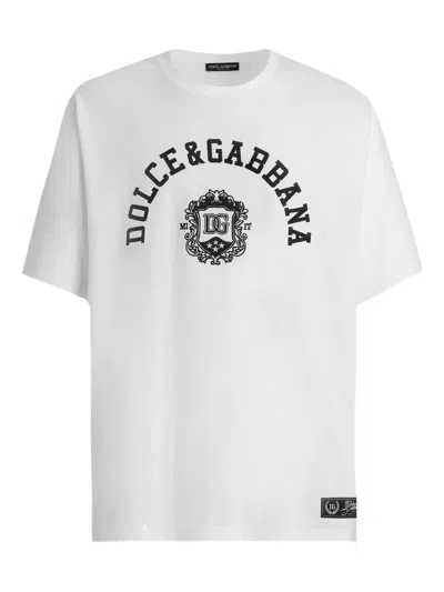 Dolce & Gabbana Jersey T-shirt With Embroidery In White