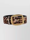Dolce & Gabbana Animal Print Adjustable Belt With Gold Buckle In Animal Print