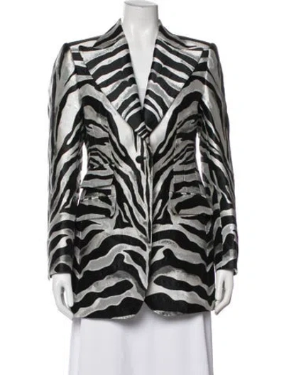 Pre-owned Dolce & Gabbana Animal Print Blazer In Black