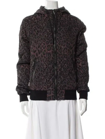 Pre-owned Dolce & Gabbana Animal Print Bomber Jacket In Brown