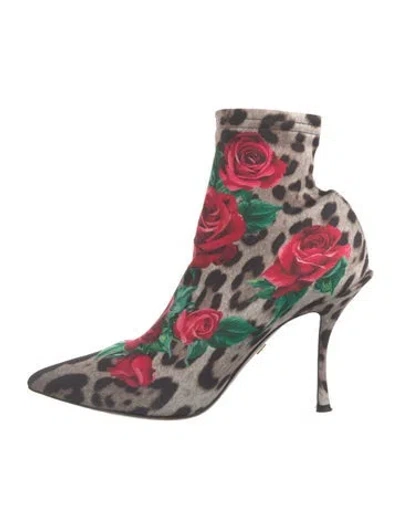 Pre-owned Dolce & Gabbana Animal Print Boots In Brown