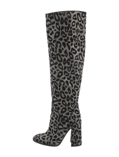 Pre-owned Dolce & Gabbana Animal Print Boots In Gray