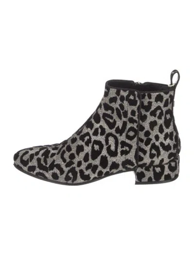 Pre-owned Dolce & Gabbana Animal Print Boots In Silver