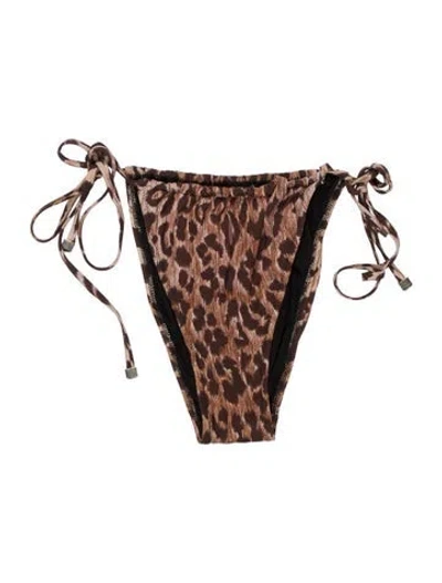 Pre-owned Dolce & Gabbana Animal Print Bottoms In Brown