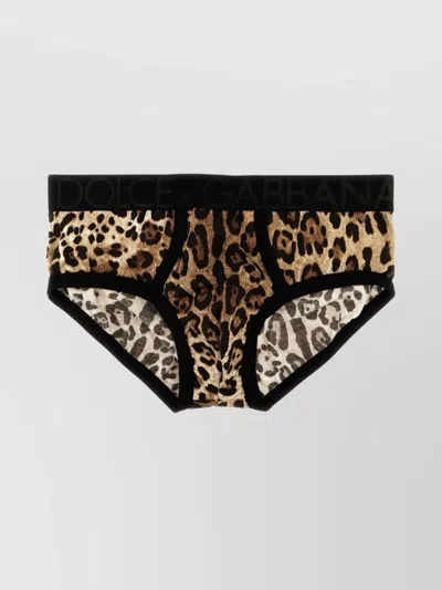 DOLCE & GABBANA ANIMAL PRINT BOXERS WITH ELASTIC WAISTBAND