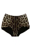 Dolce & Gabbana Animal Print Briefs Beachwear Brown
