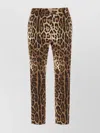 Dolce & Gabbana Leopard-print Cropped Trousers In Brown