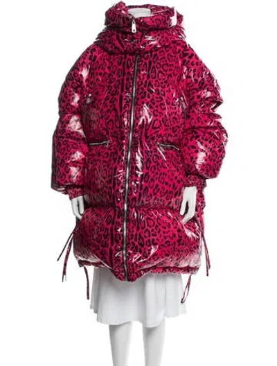 Pre-owned Dolce & Gabbana Animal Print Down Jacket W/ Tags In Pink