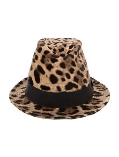 Pre-owned Dolce & Gabbana Animal Print Fedora W/tags