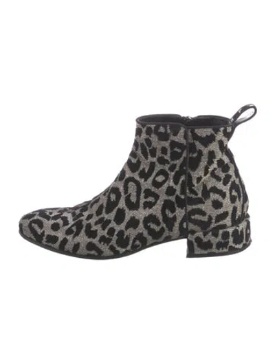 Pre-owned Dolce & Gabbana Animal Print Glitter Accents Boots