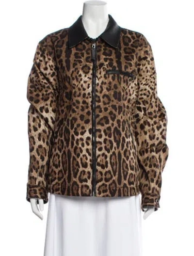 Pre-owned Dolce & Gabbana Animal Print Jacket W/ Tags In Brown
