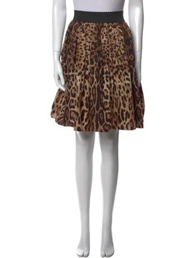 Pre-owned Dolce & Gabbana Animal Print Knee-length Skirt In Neutral