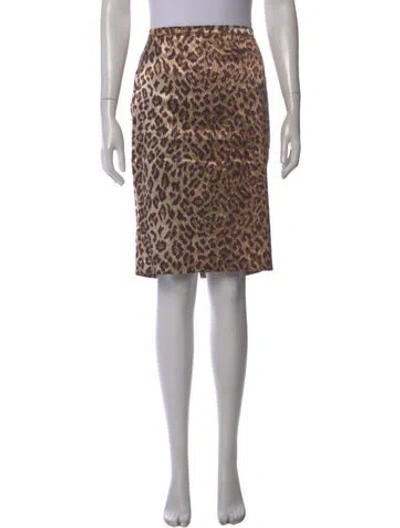 Pre-owned Dolce & Gabbana Animal Print Knee-length Skirt In Neutral
