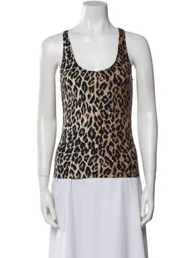 Pre-owned Dolce & Gabbana Animal Print Lace Trim Embellishment Pajamas In Neutral