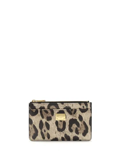 Dolce & Gabbana Animal Print Leather Card Holder
