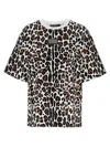 Dolce & Gabbana Crew Neck Flocked Cotton T-shirt With Animal Motif
