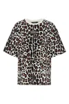 Dolce & Gabbana Crew Neck Flocked Cotton T-shirt With Animal Motif