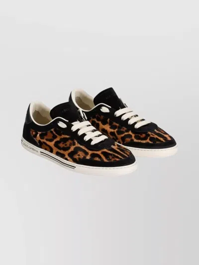 DOLCE & GABBANA ANIMAL PRINT LOW-TOP LACE-UP SHOES
