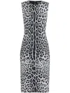 Dolce & Gabbana Leopard Print Sleeveless Midi Dress