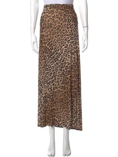 Pre-owned Dolce & Gabbana Animal Print Midi Length Skirt In Brown