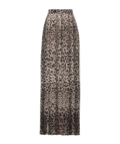 Dolce & Gabbana Animal Print Midi Skirt In Multi