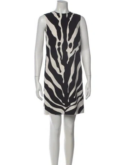 Pre-owned Dolce & Gabbana Animal Print Mini Dress In Black
